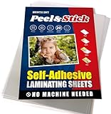 Huntz INT Pack of 20 Self-Adhesive Laminating Sheets 9x12 – Letter Size, 4 mil, Clear Laminate Sheets, Self-Sealing, No Machine Needed, for Protecting Documents, Photos