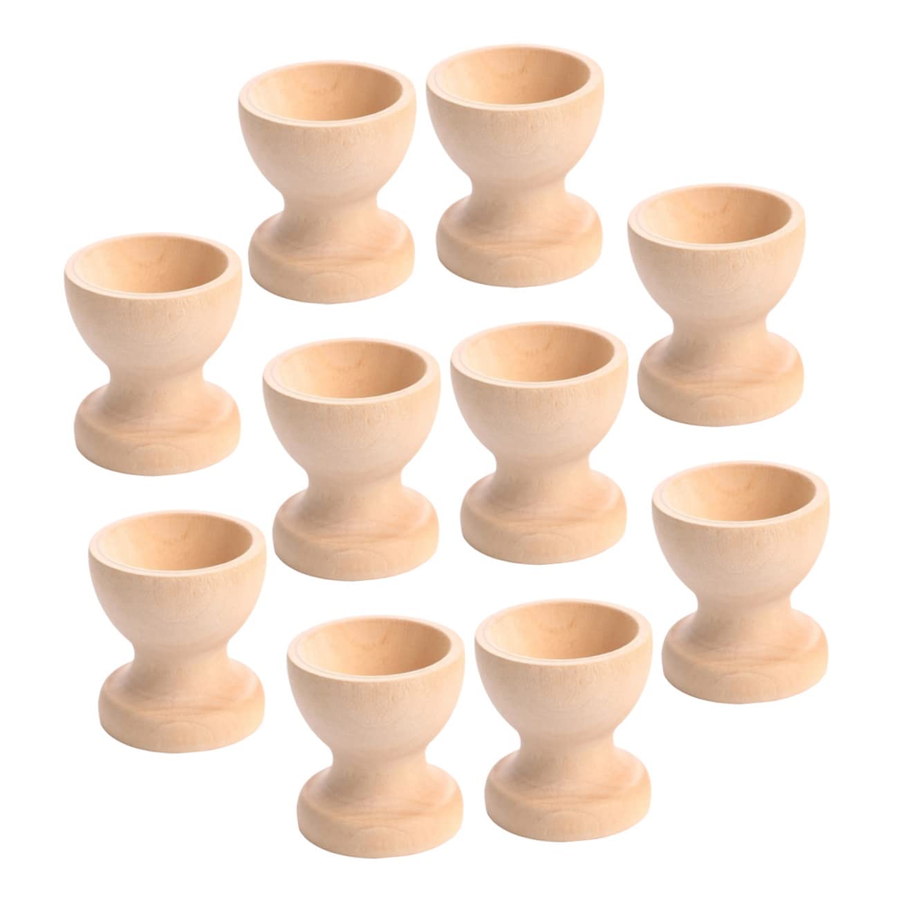 FUNOMOCYA 10pcs Hand Painted Egg Tray Children Toys Easel for Kid Toys Children DIY Egg Cup Blank Eggs Holder Breakfast Egg Holder Childrens Toys Eggs Holding Stand Decor Wooden