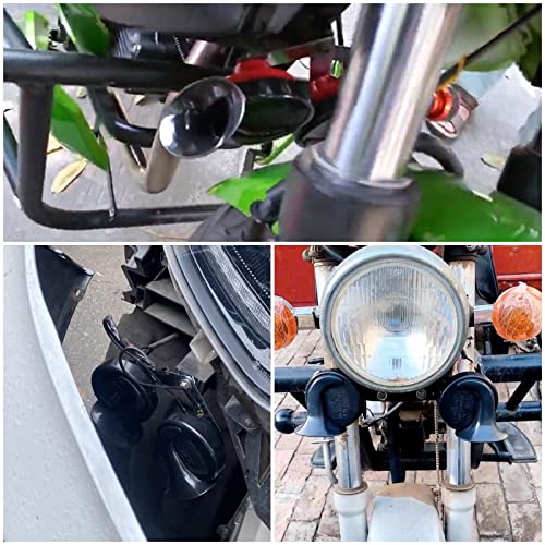 300 Db Super Loud Train Horn,1Pair 12V Waterproof Double Horn Raging Sound Raging Sound For Car, Motorcycle, Truck, Bike, Boat (Black) #TOP6