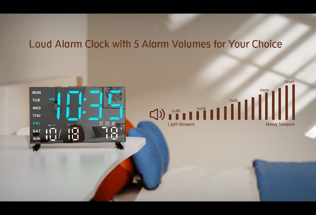 Amazon.com: Haimiage Mirror Digital Loud Alarm Clock with with