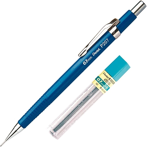 Lapiseira Sharp P207 Pentel 0.5mm Azul + Tubo de Grafite Minas 0.7mm
