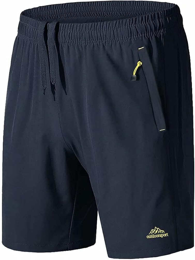 BIYLACLESEN Men's Workout Running Shorts with Zipper Pockets Quick Dry Lightweight Breathable Gym Shorts : Sports & Outdoors