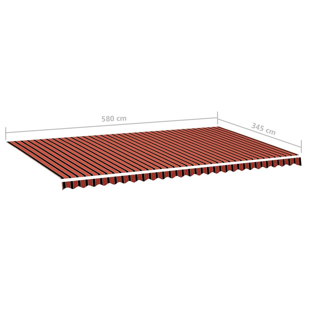 Leasha Toile de Rechange Store Banne avec Lambrequin, Toile Tissu de Remplacement pour Auvent 580x345 cm Orange et Marron