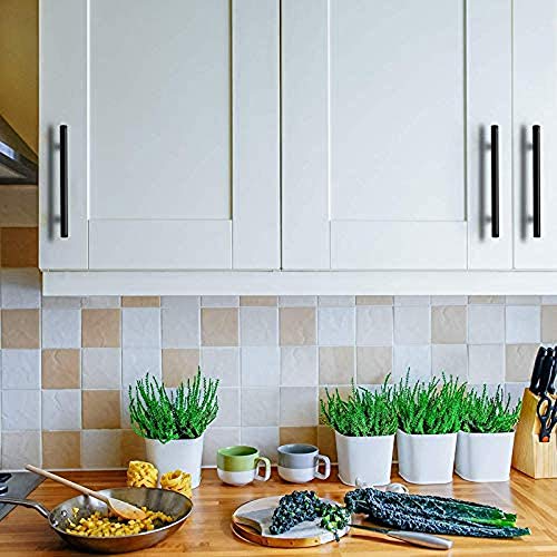Stanz (TM) 20 Pieces Pcs Black Steel Kitchen Cabinet Pull Handles T Bar Pull; Kitchen Cabinet Hardware, Dresser Drawer Handles (7.4" Overall Length;188mm Total Length. Hole Centers:5 in (128mm)) by Stanz - Image 3