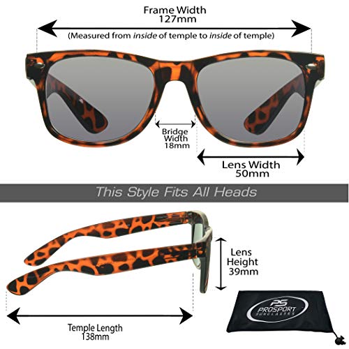 proSPORT Reading Sunglass No Line Full Lens Sun Readers +2.75 Men Women Tortoise Frame Smoke Lens