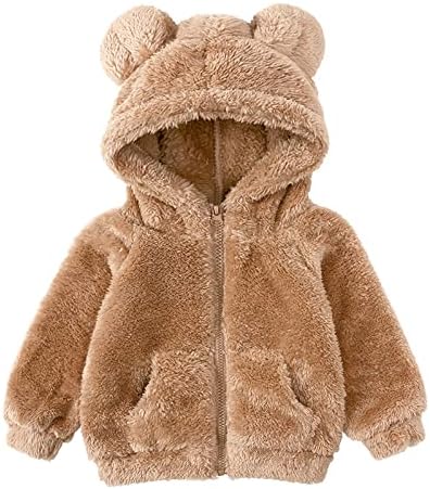 Yesunpxs Toddler Girls Boys Fleece Hoody Jacket Zip Up Teddy Coat Warm Winter Outwear