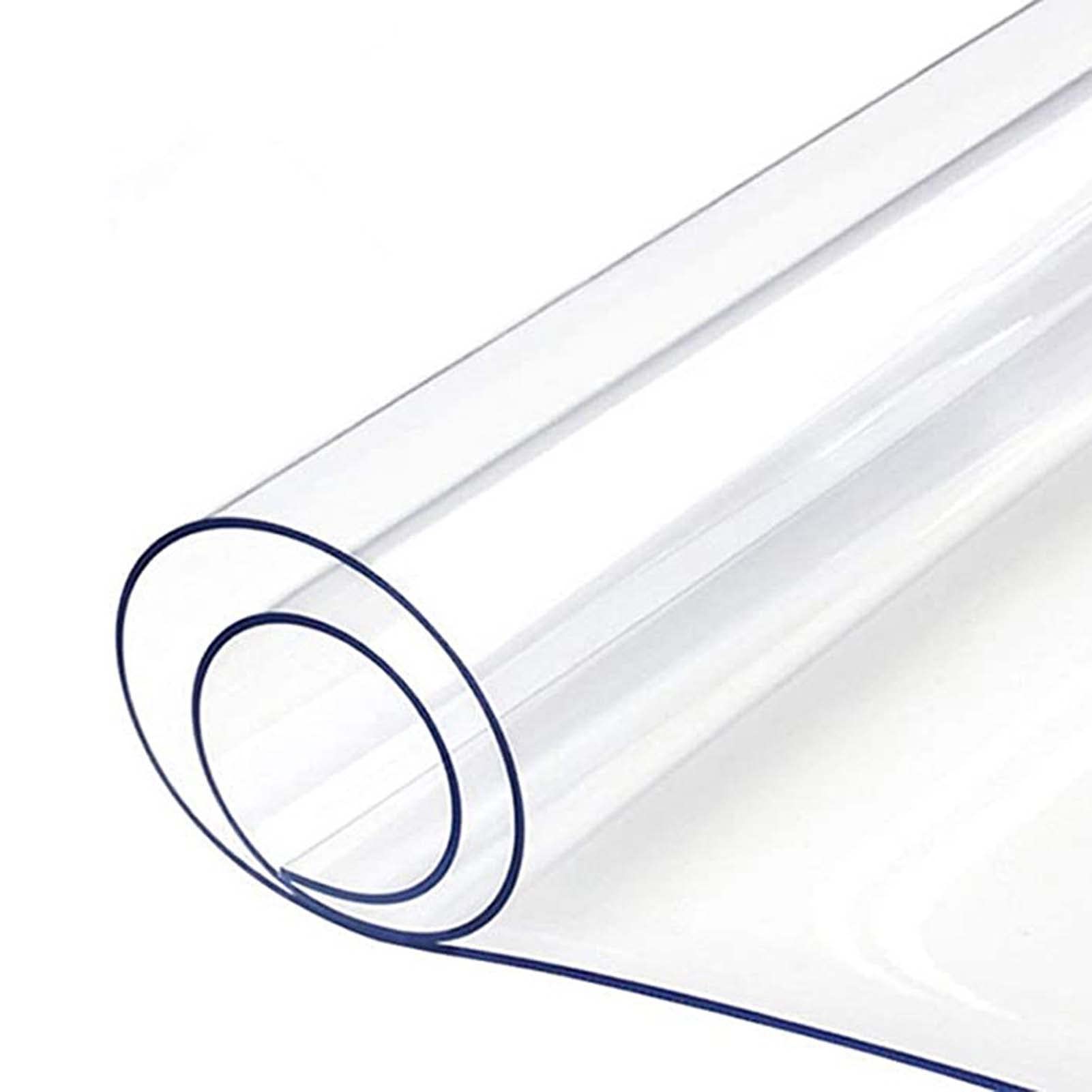 YSUEFIJO Mantel Antimanchas para Cocina 160cm, Mantel Impermeable para Mesa Cafetería, Mantel Redondo Hule, Manteles PVC Plastico, Fácilmente Limpiable, para Interior y Exterior Transparente