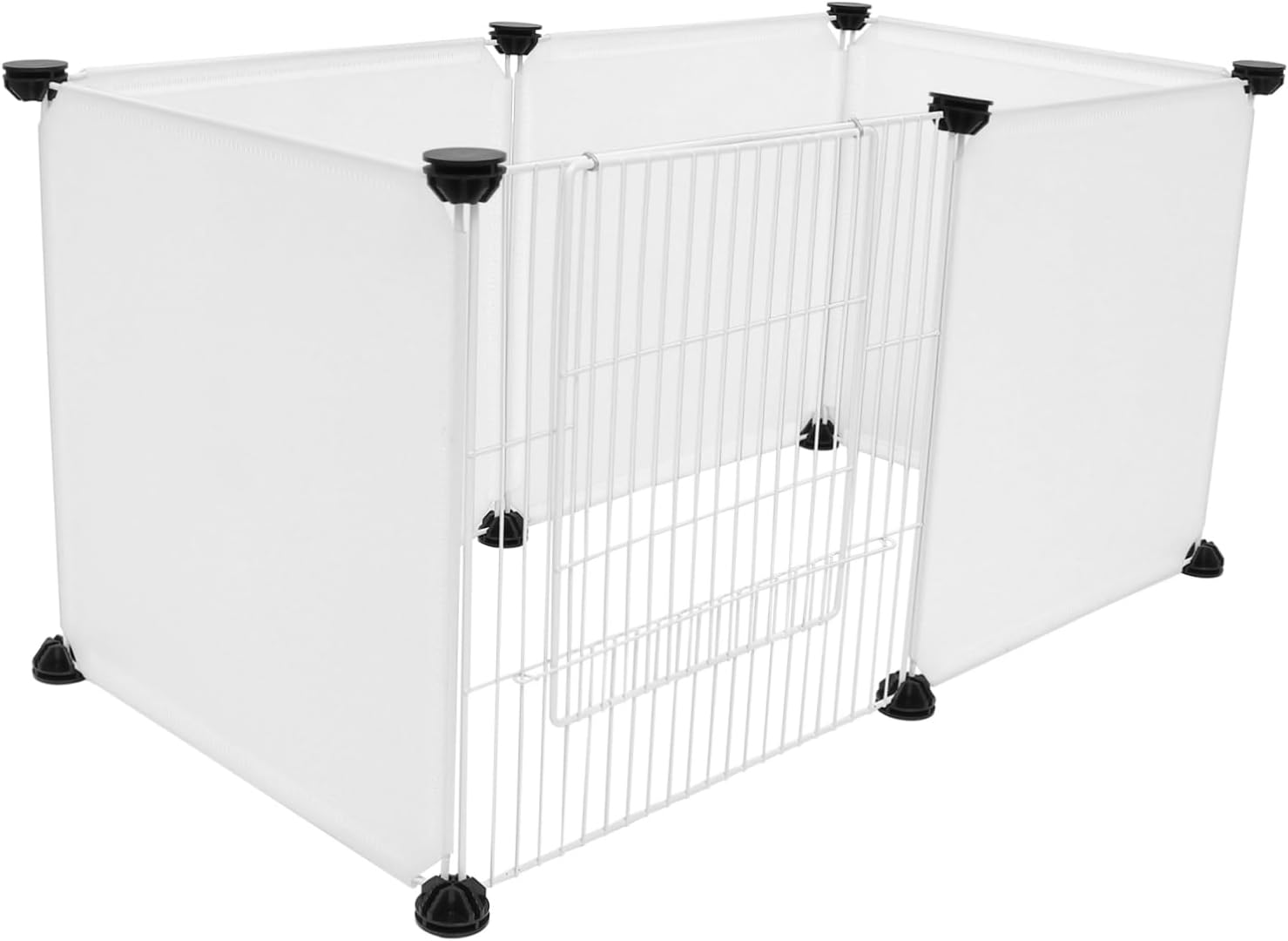 Yardwe 1set Mini Hedgehog Playpen and Pet Cage Fence for Hamsters Rabbits and Animals and Practical Indoor Outdoor Enclosure Easy to Assemble Frosted White Door