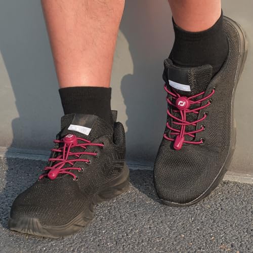 Image of RJ-Sport Tieless Elastic Shoe Laces - Heavy Duty No Tie Shoelaces for Kids and Adult with Strong Lock and Speed Shoestrings