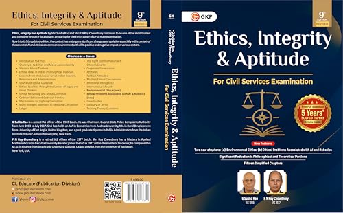Image of Ethics Integrity Aptitude Book for UPSC IAS Civil Services Mains Examination | GS Paper 4 Prelims Mains | 9th Edition 2025 | Previous Year Solved Papers | G Subba Rao P N Roychowdhury GKP