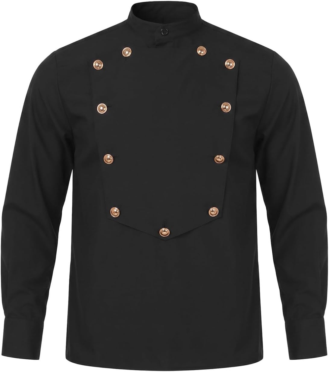 YiZYiF Men Western Shirts Removeable Bib Front Hippie Top