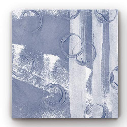 Renditions Gallery Canvas Modern Artwork for Home Decor Rustic Grey Indigo Rule Abstract Wall Hanging Paintings for Living Room Office Kitchen Decor - 24"X24" LT24