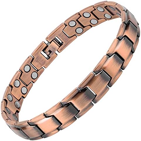 MagnetRX® Pure Copper Magnetic Bracelet - Magnetic Copper Bracelets for Men - Adjustable Length with Sizing Tool (Leo Style)