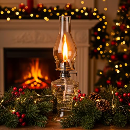 Image of 2 Pcs Oil Lamps for Indoor Use, Hurricane Kerosene Lamp, Transparent