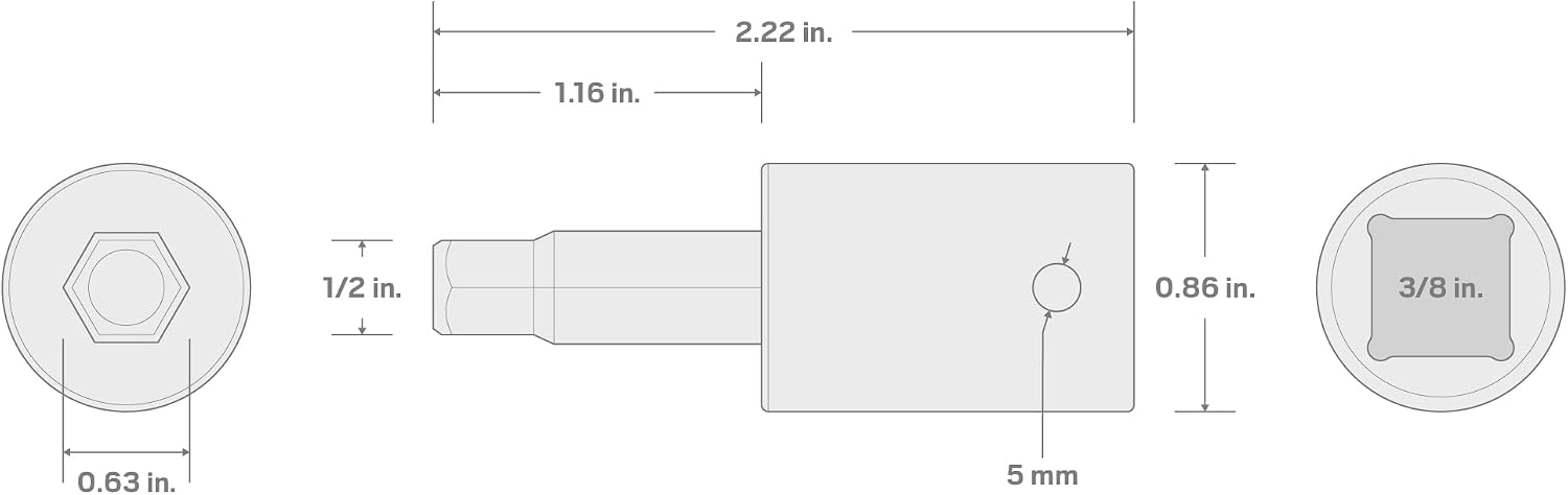 TEKTON 3/8 Inch Drive x 1/2 Inch Hex Bit Impact Socket | SIB12213 (Pack of 2)