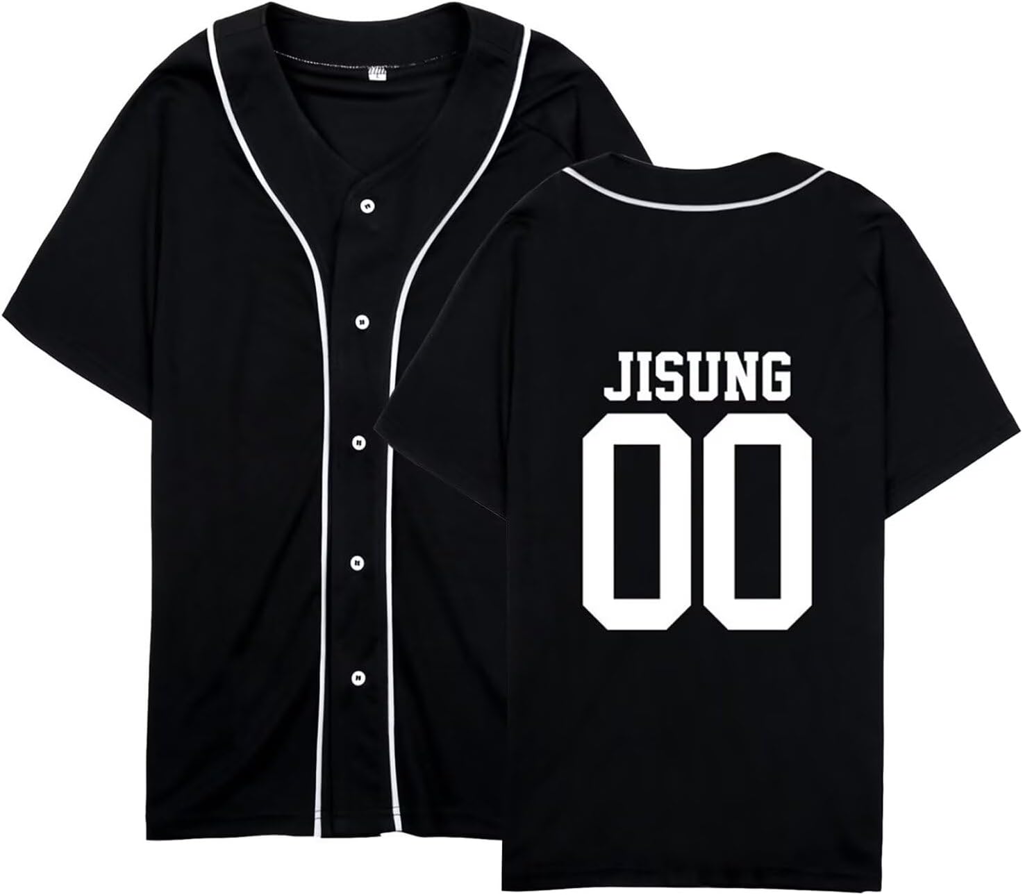SKZ Baseball Jersey Skz Felix Bangchan Hyunjin Lee Know Button Down Short Sleeve T-Shirts Tee Top for Women