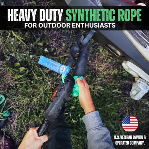 Image of Soft Shackle 2 Pack - inch x 22 inch Off-Road Recovery Kit with Tow Straps & Tow Hooks - 38,000 lb Break Strength - Heavy Duty Synthetic Rope Outdoor Enthusiasts - US Vet Owned, Green