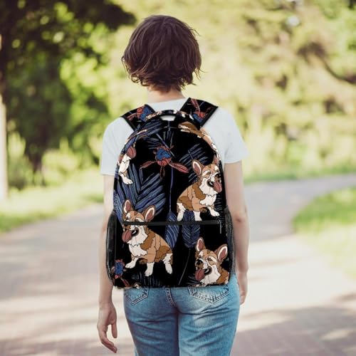 Sac à dos Corgi pour ordinateur portable, cartable d'école imperméable - 6
