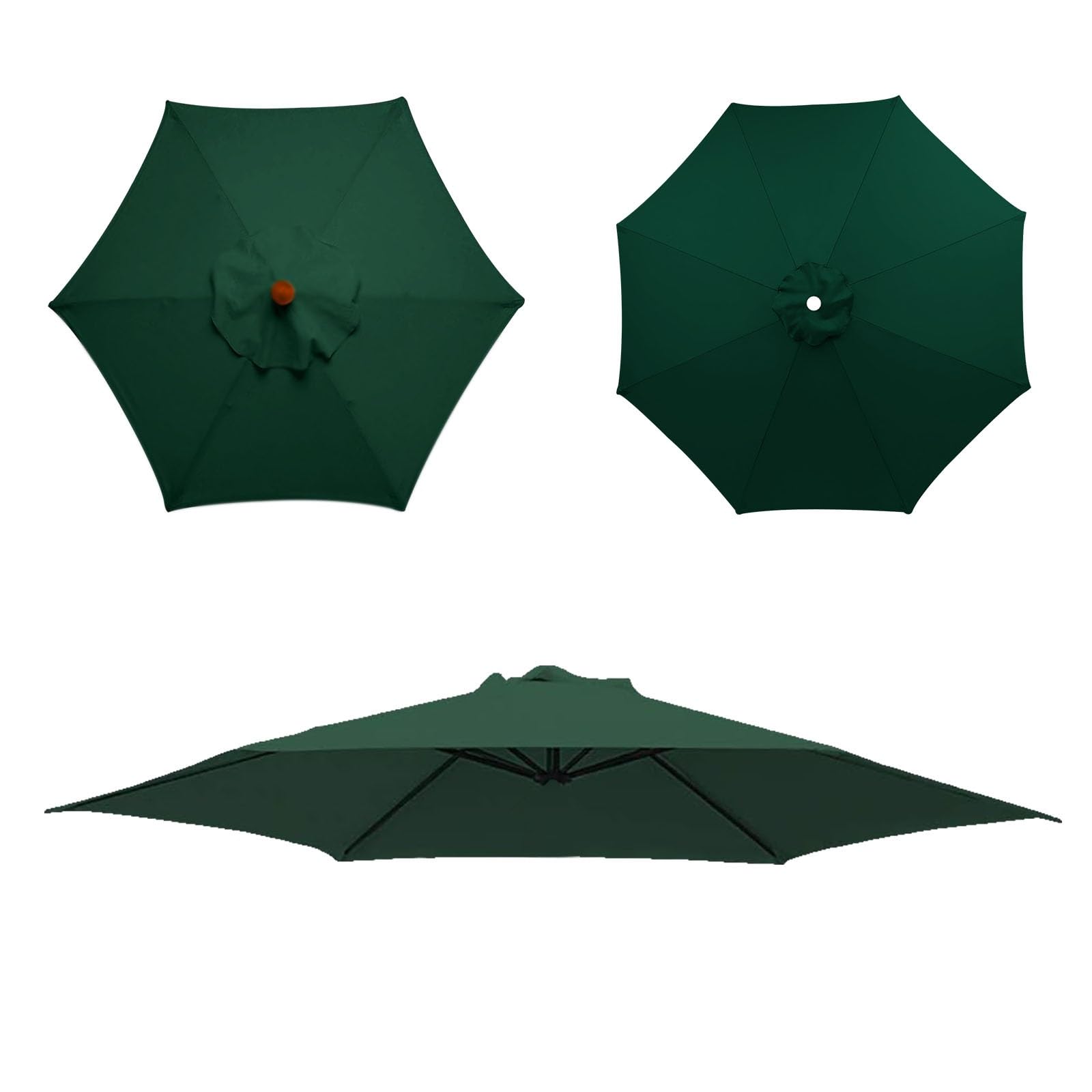 Replacement Parasol Cloth, Market Table Umbrella Canopy, Umbrella Canopy, waterproof, Umbrella Replacement Cloth, Replacement Parasol Fabric cover for Garden Umbrella(Dark green,8ribs:2.30m/7.5ft)