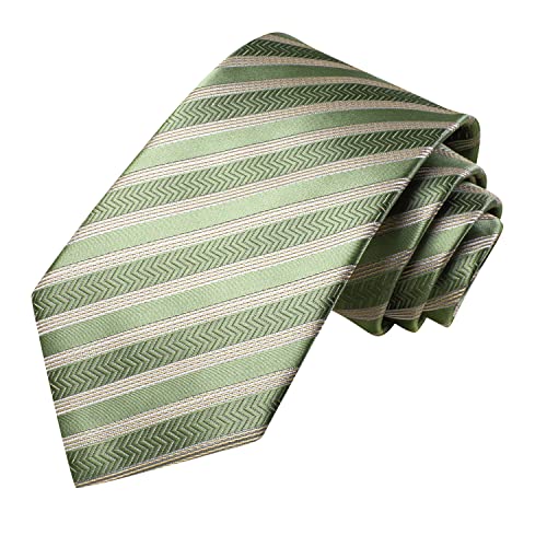 Image of Hi-Tie Silk Ties for Men Plaid Paisley Striped Necktie Pocket Square Cufflinks Set Formal Business