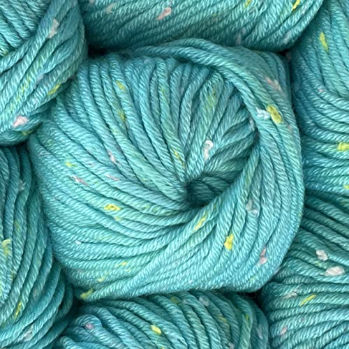 Image of Tweed Twinkles Soft Baby Yarn for Crocheting, 8-Pack (696Yds / 400G), Free Patterns - Acrylic Baby Blanket Knitting Yarn with Flecks - Size 3 DK Light Worsted Weight - Mint Blue