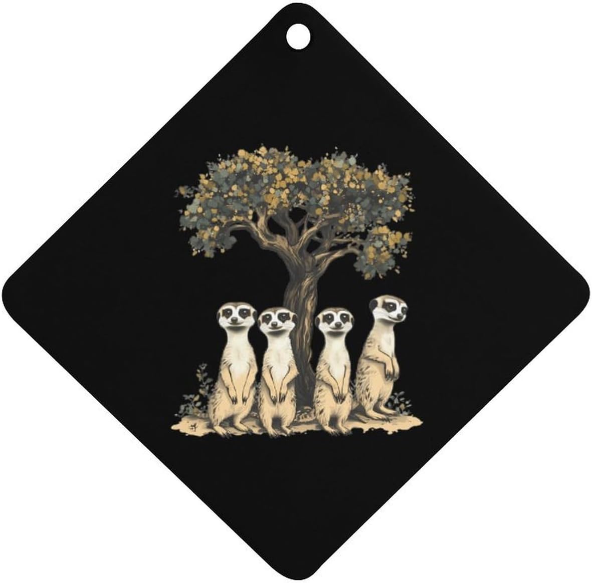 African Meerkats Car Air Freshener Hanging Car Scent Cards Decor Interior Accessories