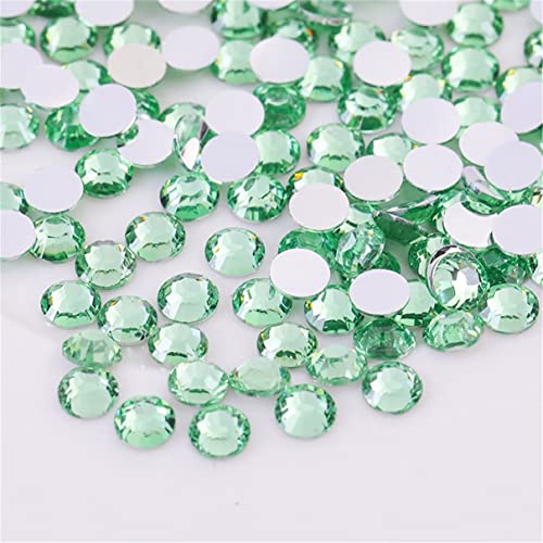 Image of 1000 Pieces SS20 5mm Flatback Rhinestones Clear Glass Round Gems Crystals for Nail Art DIY Crafts Clothes Shoes Bags （Light Green）