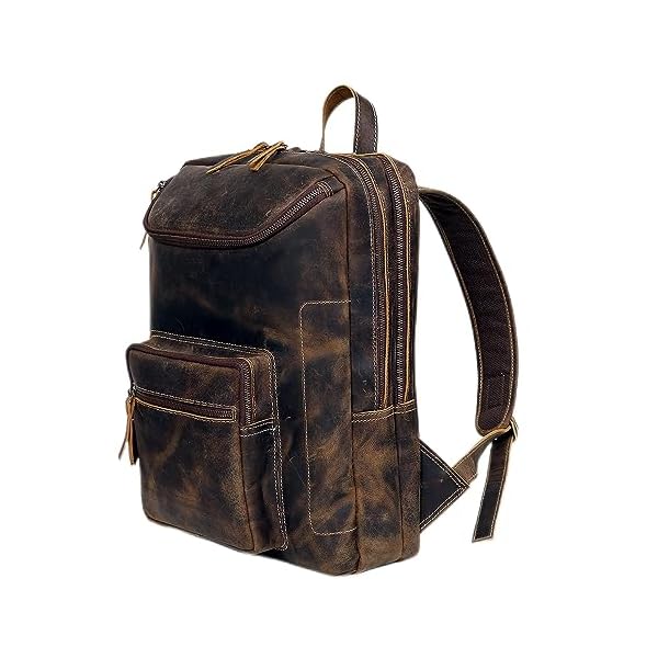 Vintage Leather Backpack For Men 16" Laptop Bag Large Capacity Business Travel Hiking Shoulder Daypacks Business Office Brown (Laptop Backpack 1)