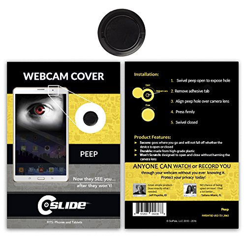 C-Slide Peep Webcam Cover 3 Pack | Easy Access Swivel Cover For Webcam Privacy | 1Mm Thick High-Grade Durable Plastic | Fits Androids, Ipads, Samsungs, Fire Tablets, And More #TOP1