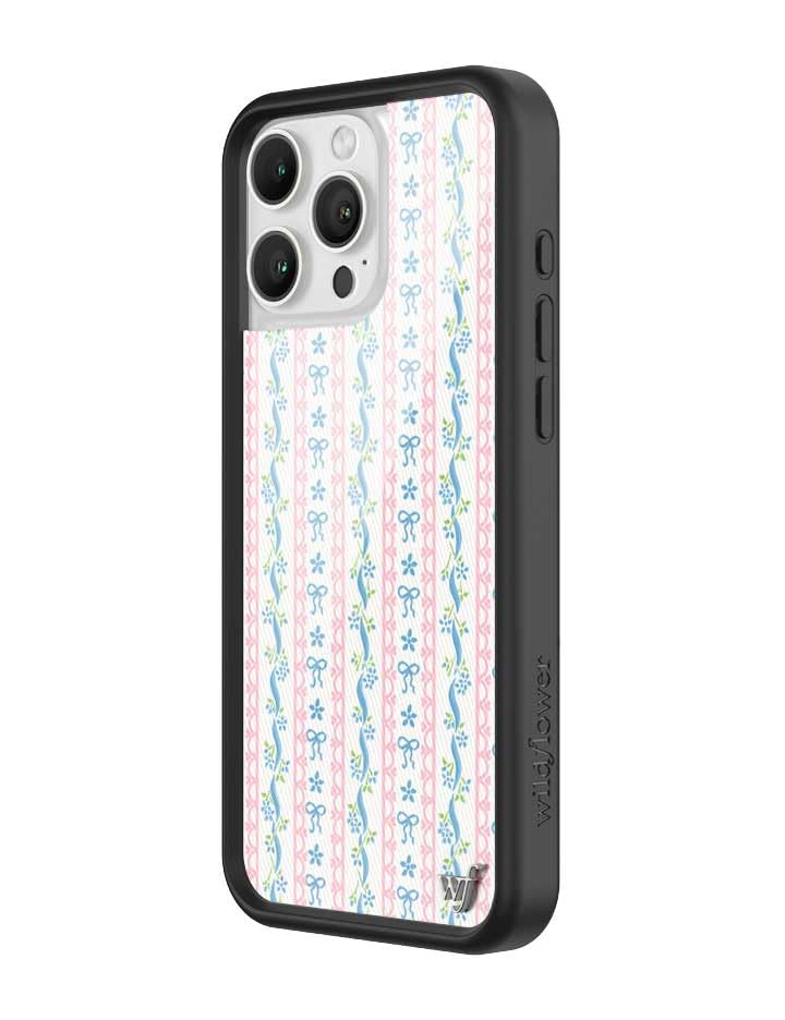 Image of Wildflower Cases - Compatible with iPhone 16 Pro Max | Protective Black Bumper, 6.5ft Drop Test Certified, Women Owned Small Business | Pink Blue Green Floral Hearts Aesthetic Trendy | Dollhouse