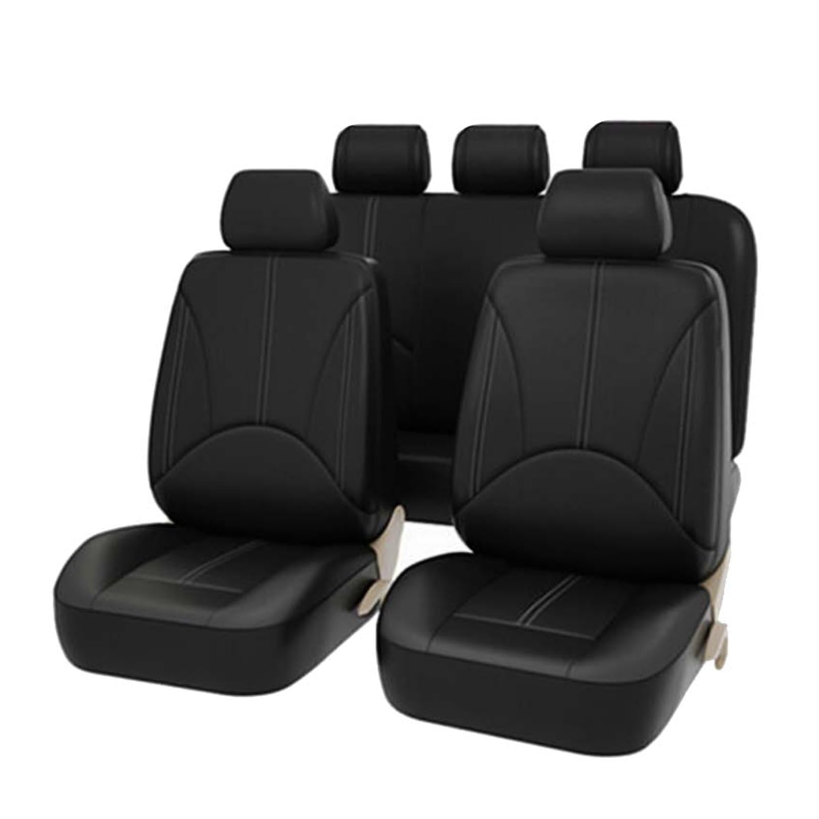 Couvre siège auto cuir PU noir respirant idéal pour trajets en famille - 6