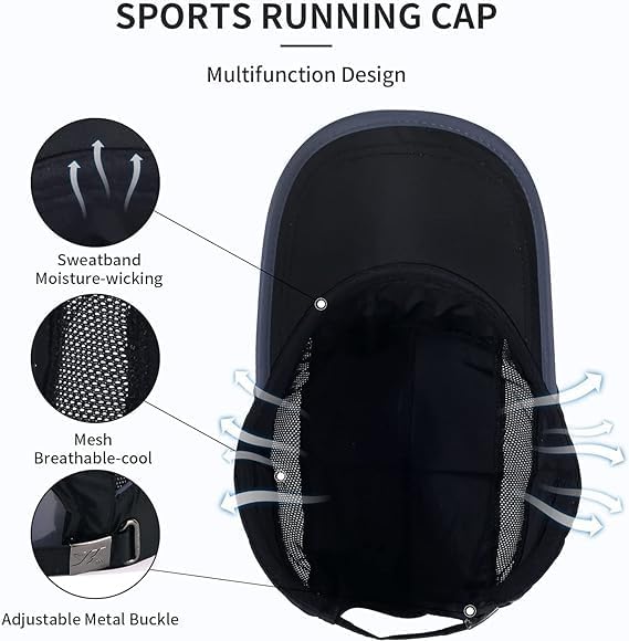 Running Hat Mesh Sports Cap Lightweight Quick Drying Runner Cap for Men Women - Image 3