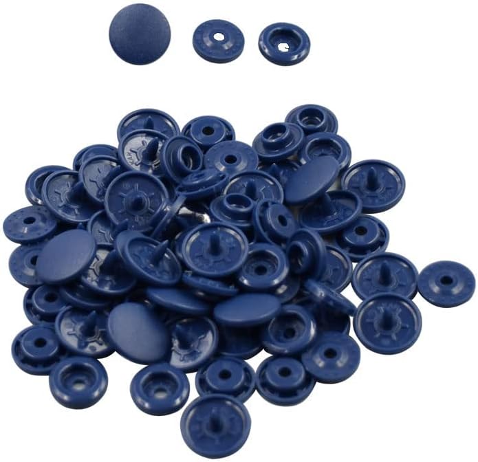 Navy Blue Plastic Snap Fasteners Size 20 100Sets Snap On Clothing Plastic Snap Button Matte T5 Round for Baby Clothes -A38