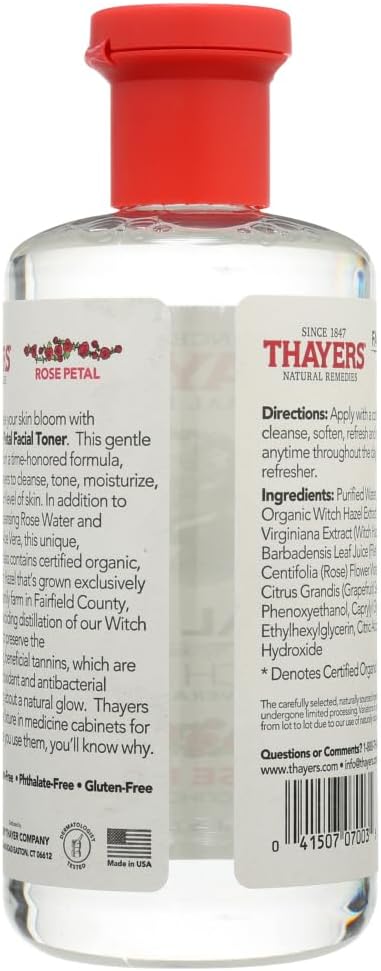Thayers Alcohol-Free Rose Petal Witch Hazel with Aloe Vera, 12 Fluid Ounce Pack Of 12