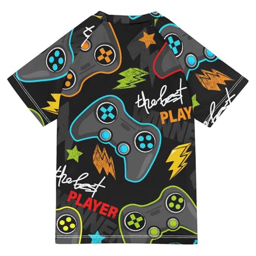 Aflyko Fun Kid Rashguard Shirt Joystick Video Game Controller Player Boys Girls Swimsuit Top2