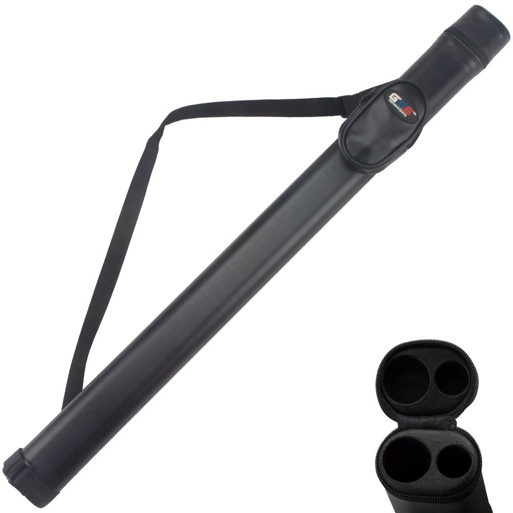 GSE Games & Sports Expert Billiard Cue Cases, 1x1 Deluxe Hard Billiard Pool Cue Stick Carrying Case (Several Colors Available, Deluxe Black)