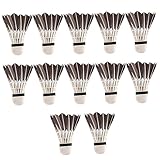 SKISUNO 12pcs Badminton Rackets Birdies Dark Night Shuttlecocks Badminton Balls for Training High Stability Shuttlecocks Sports