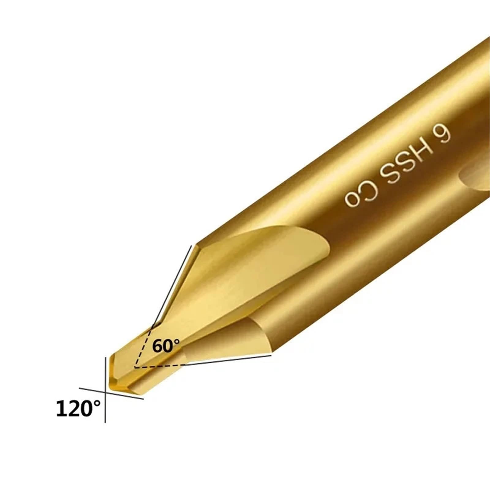 Broca de centro cobalto M35, broca avellanada 60 grados, herramienta fresado for torno posicionamiento metalurgia acero inoxidable, cortador agujeros broca(A 10mm Straight)