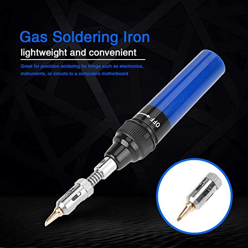Miniatura 3 de Soldador De Gas Hierro Para Soldar A Gas Butano Sin Cable Gas Doplete Antorcha Soldador De Hierro Pistola De Soldadura Herramienta 1300 Azul