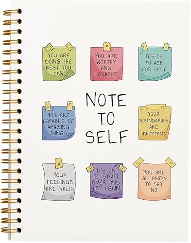 Miniatura 1 de Tizzer Note to Self Mental Health Self Care Self Love - Cuaderno de espiral rayado de tapa dura para notas de trabajo, diario de 5.5 x 8.3 pulgadas,