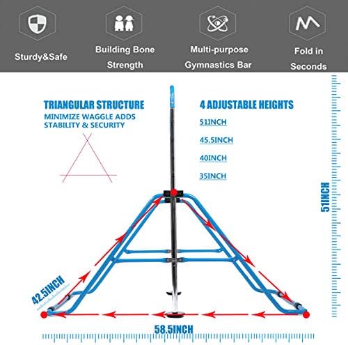 DOBESTS Gymnastics Bars for Home Gymnastic Equipment for Kids Adjustable Junior Training at Home Gymnastics Bar for 3-7 Years Old Children