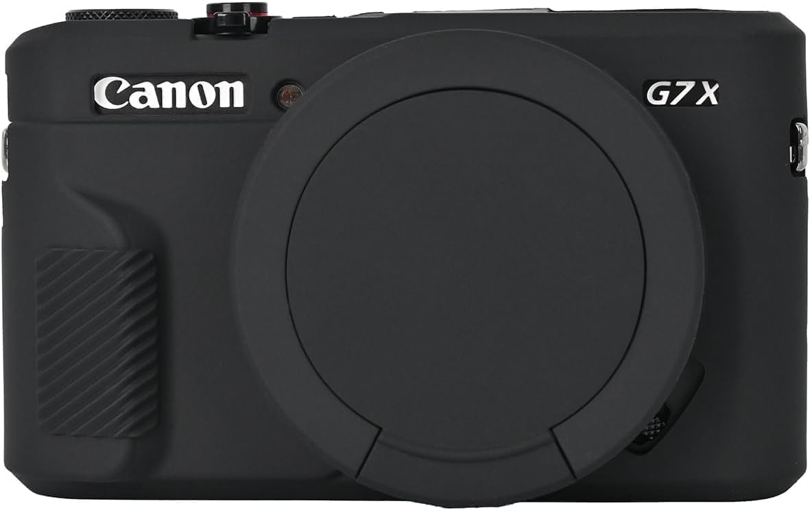 G7X Mark II Camera Case, G7X Removable Lens Cover Silicone Cover for Canon PowerShot G7X ii, G7X Accessories, Lightweight Rubber Soft Silicone Case – Glamour Black
