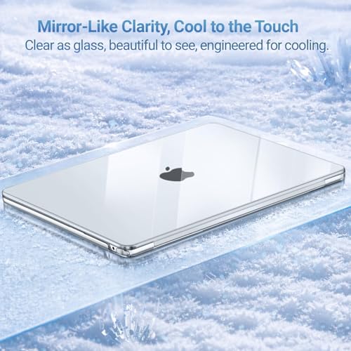 Image of MOSISO Compatible with MacBook Air 13 inch Case M5 2026 M4 2025 M3 M2 2024-2022 A3449 A3240 A3113 A2681, Scratches-Resistant Protective Hard Shell for MacBook Air 13.6 inch Case, Crystal Clear