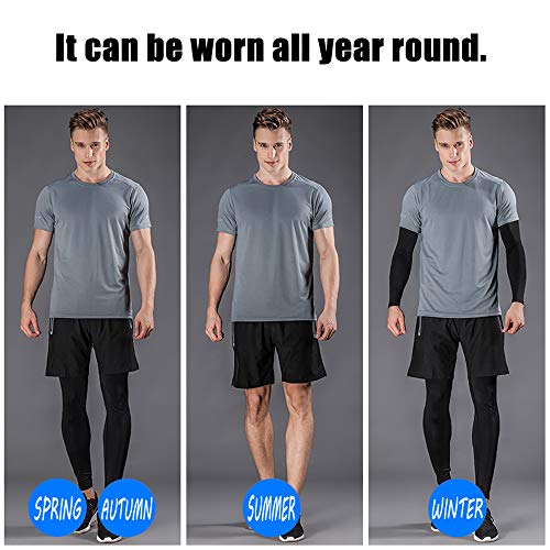 Holure Men's (Pack of 4) Athletic Shirt Compression Pants Shorts Gym Suits Black-S - Image 2