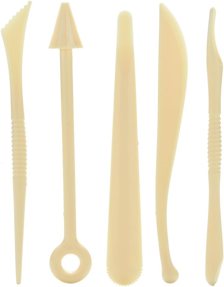 SevenMye 1 Set 5 Pcs Polymer Clay Tools Polyform Sculpey Plastic Tools