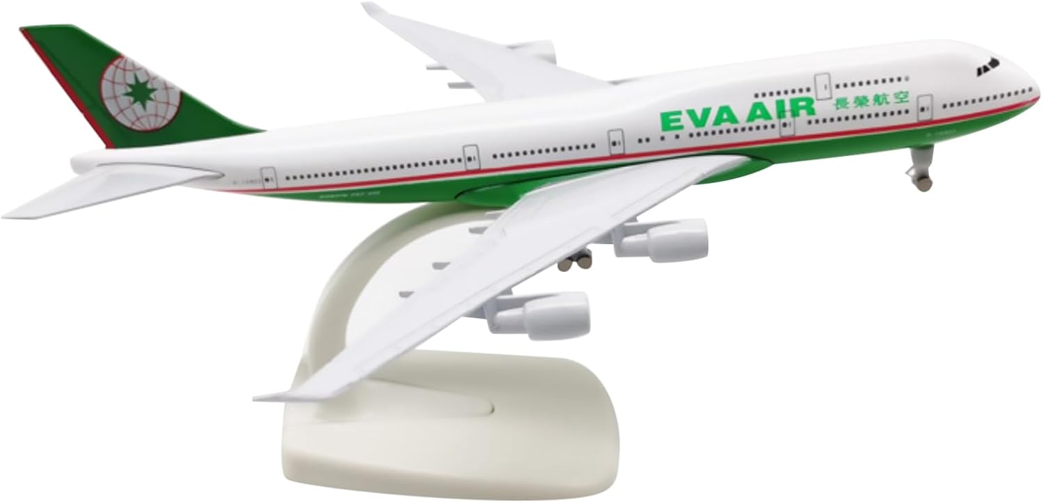 CHICHIYANG 1/350 Scale Alloy Eva Air Airlines B747 Airplane Model Die-cast Memorial Airplane Miniature for Desktop Ornament