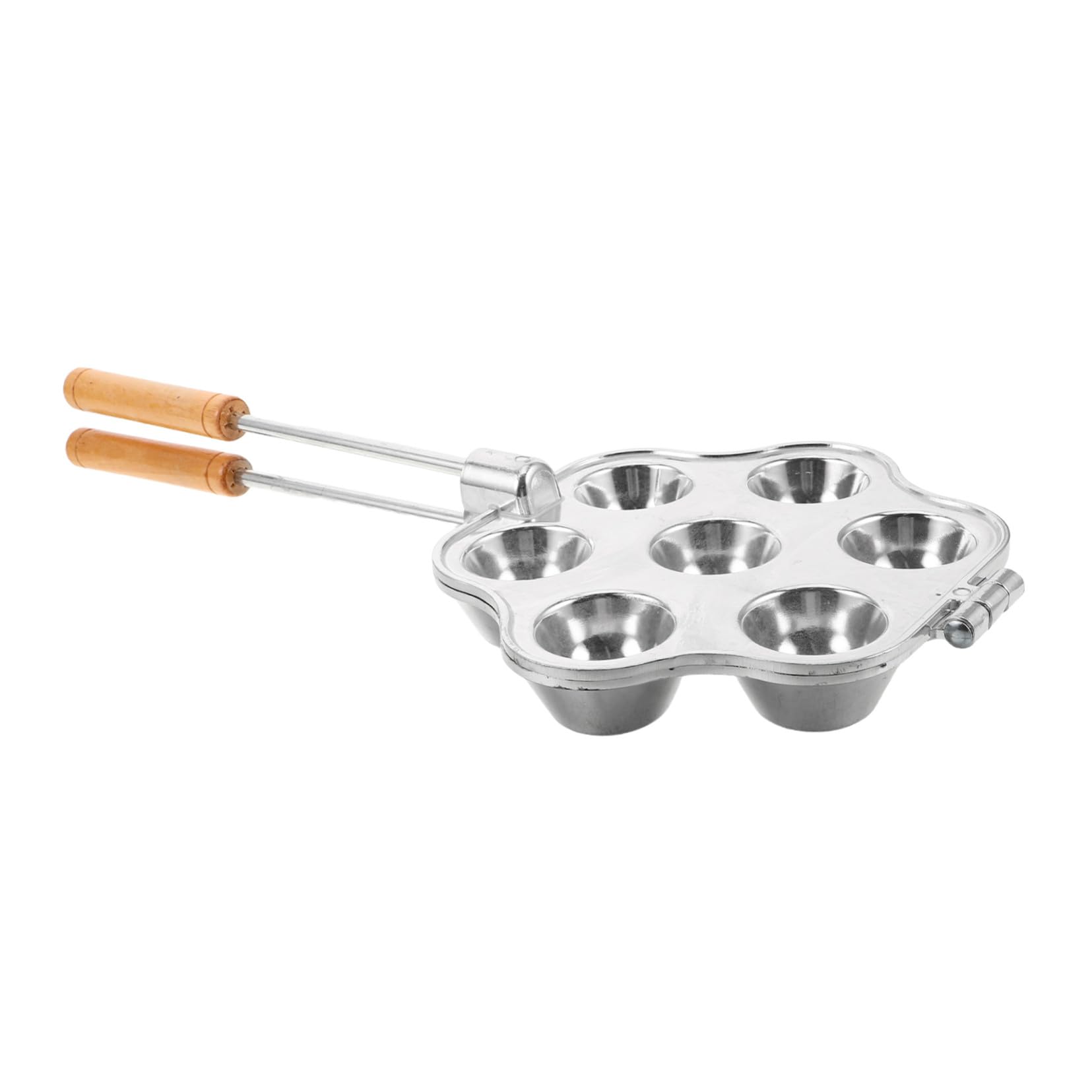 SHINEOFI Molde para Tartaletas de Huevo de 7 Orificios de Aluminio | Plata, Base Plana con Asa Integrada, Uso en Repostería y Celebraciones