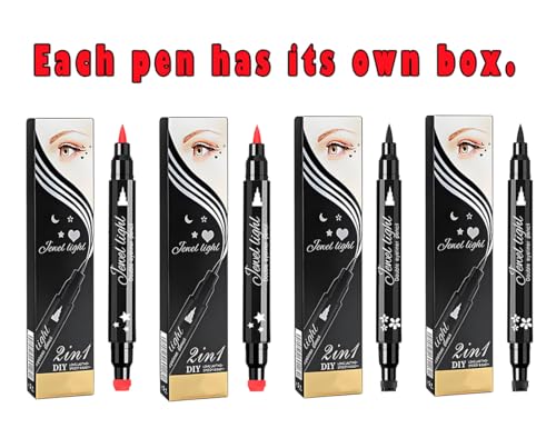 Set de delineadores líquidos Face Stamp rojo y negro miniatura 6