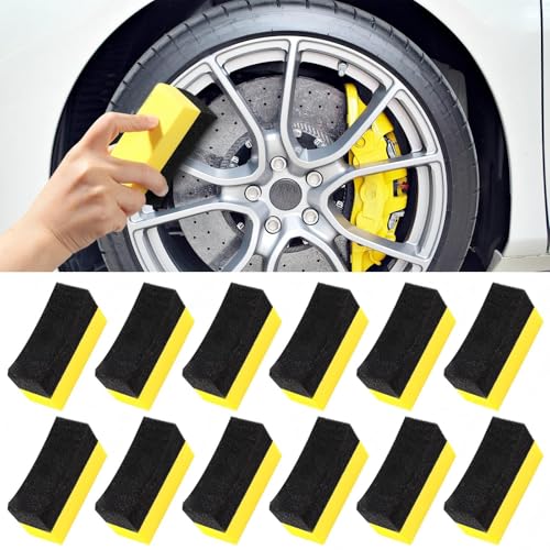 Frienda-12-Pcs-Even-Tire-Applicator-Dressing-Shine-Sponge-Reusable-Yellow Frienda 12 Pcs Even Tire Applicator Dressing Shine Sponge, Reusable, Yellow - Image 1