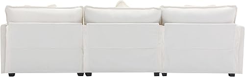 Miniatura 7 de Sofá seccional de nube de combinación gratuita, sofá esquinero convertible en forma de L, sofá modular minimalista y ancho de felpilla, tapizado de